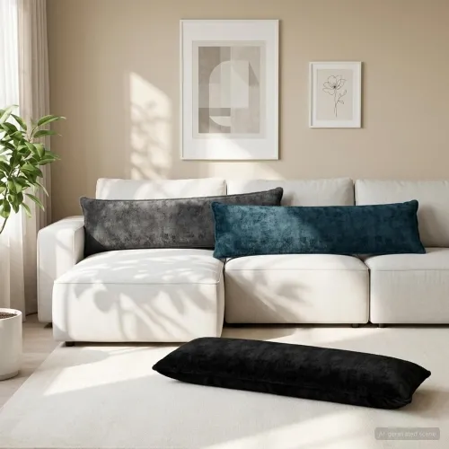 Presvlaka za jastuk HOUTEN Mornarsko plava 40 x 145 cm - Modra 40 x 145 cm 1 Cijena