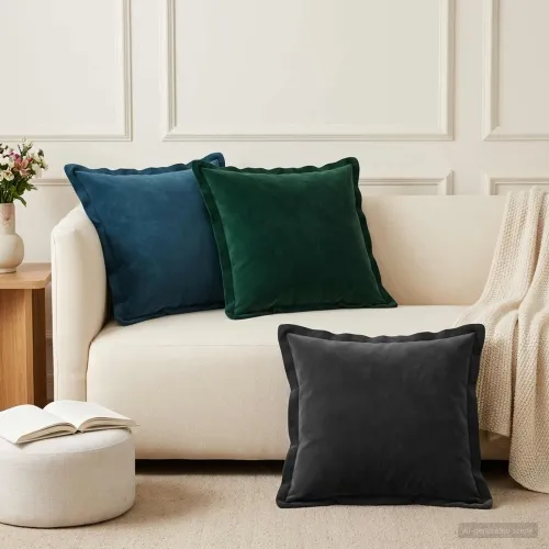 Presvlaka za jastuk 2 pcs HOUTEN Plava 45 x 45 cm Baršun - Plava 45 x 45 cm 2 Cijena