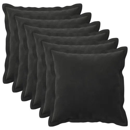 Presvlaka za jastuk 6 pcs HOUTEN Crna 45 x 45 cm Baršun - Crna 45 x 45 cm 6 Cijena