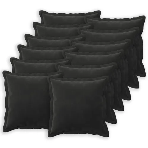 Presvlaka za jastuk 12 pcs HOUTEN Crna 45 x 45 cm Baršun - Crna 45 x 45 cm 12 Cijena