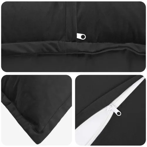 Presvlaka za jastuk 12 pcs HOUTEN Crna 45 x 45 cm Baršun - Crna 45 x 45 cm 12 Cijena