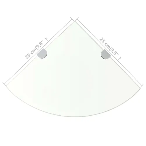 Kutna polica s kromiranim nosačima staklena prozirna 25 x 25 cm - Transparentan 25 x 25 cm 1 Cijena