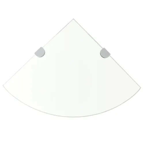 Kutna polica s kromiranim nosačima staklena prozirna 25 x 25 cm - Transparentan 25 x 25 cm 1 1 Cijena