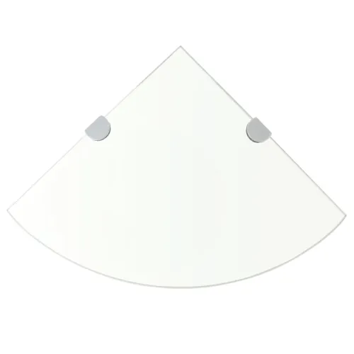 Kutna polica s kromiranim nosačima staklena prozirna 35 x 35 cm - Transparentan 35 x 35 cm 1 Cijena