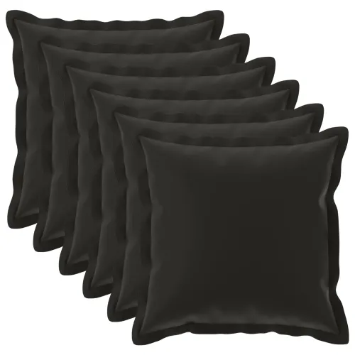 Presvlaka za jastuk 6 kom. HOUTEN Crna 55 x 55 cm Poliester - Crna 55 x 55 cm 6 Cijena