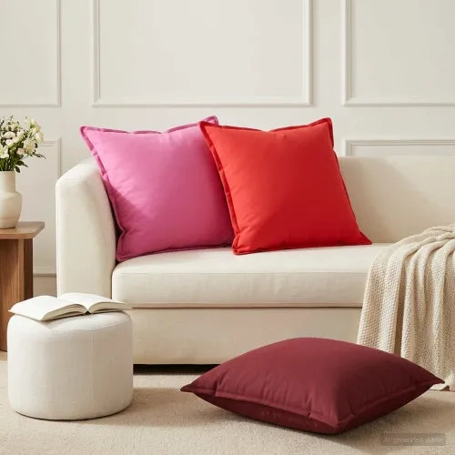Presvlaka za jastuk 6 kom. HOUTEN Crvena 55 x 55 cm Poliester - Crvena 55 x 55 cm 6 Cijena