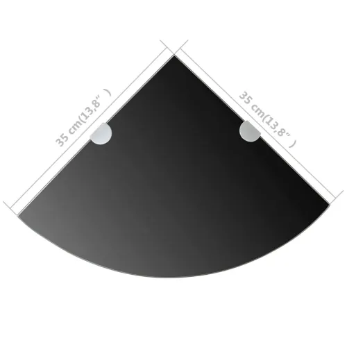 Kutna Polica s Kromiranom Podrškom Staklo Crna 35x35 cm - Crna 35 x 35 cm 1 Cijena