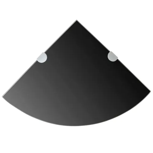 Kutna Polica s Kromiranom Podrškom Staklo Crna 35x35 cm - Crna 35 x 35 cm 1 Cijena