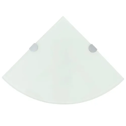 Kutna Polica s Kromiranim Nosačima Staklena Bijela 25x25 cm - Bijela 25 x 25 cm 1 1 Cijena
