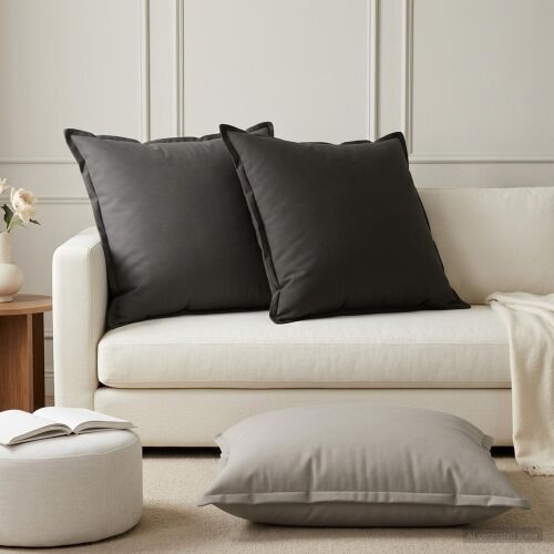 Presvlaka za jastuk 2 kom. HOUTEN Siva 80 x 80 cm Poliester - Siva 80 x 80 cm 2 Cijena