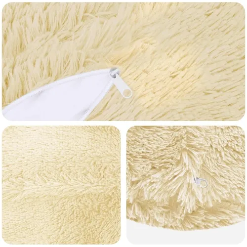 Presvlaka za jastuk 2 pcs HEERLEN Krem Ø 60 cm PV flis - Krem Ø 60 cm 2 Cijena