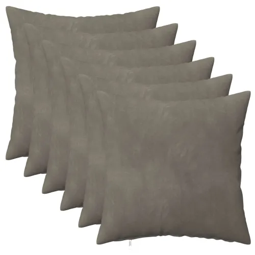 Jastuk s jastukom HEERLEN 6 kom. Svjetlosiva Baršun - Svjetlosiva 30 x 30 cm 6 Cijena