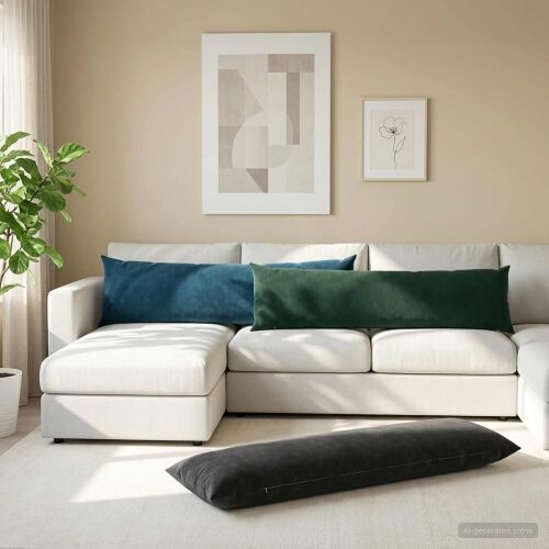 Jastuk s jastukom HEERLEN 2 kom. Crna Baršun - Crna 40 x 145 cm 2 Cijena