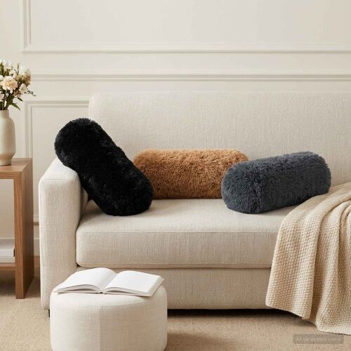 Jastuk s jastukom HEERLEN 6 kom. Sivosmeđa PV flis - Sivosmeđa Ø 15 x 40 cm 6 Cijena