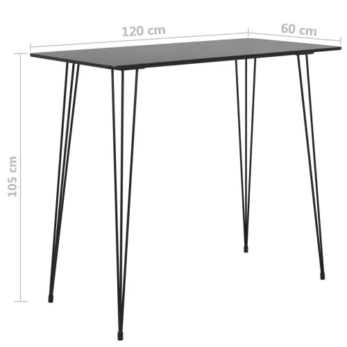 Barski stol crni 120 x 60 x 105 cm - Crna 1 Cijena