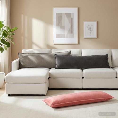 Jastuk s jastukom HOUTEN 2 kom. Tamnosiva Baršun - Tamnosiva 40 x 145 cm 2 Cijena