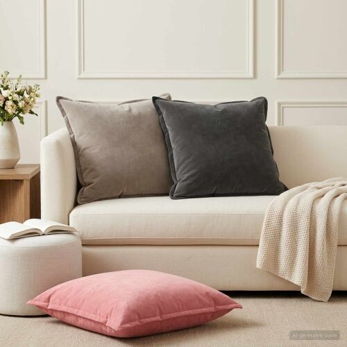 Jastuk s jastukom HOUTEN 2 kom. Svjetlosiva Baršun - Svjetlosiva 60 x 60 cm 2 Cijena