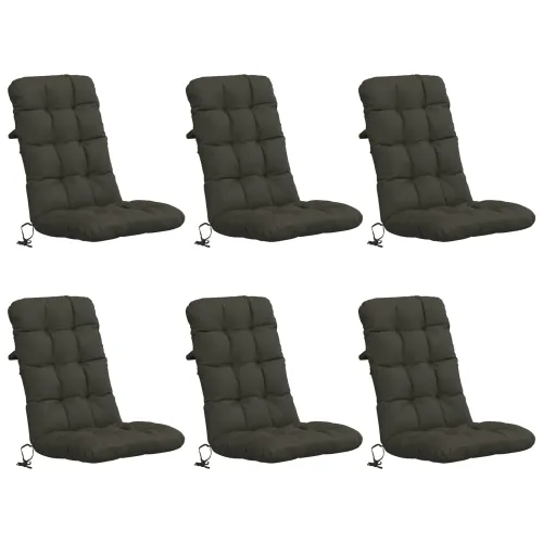 Jastučići za stolice s visokim naslonom - 6 komada VIANEN - Antracit 120 x 50 x 8 cm 6 Cijena