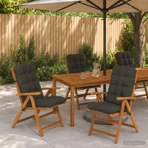 Jastučići za stolice s visokim naslonom - 6 komada VIANEN - Antracit 120 x 50 x 8 cm 6 Cijena
