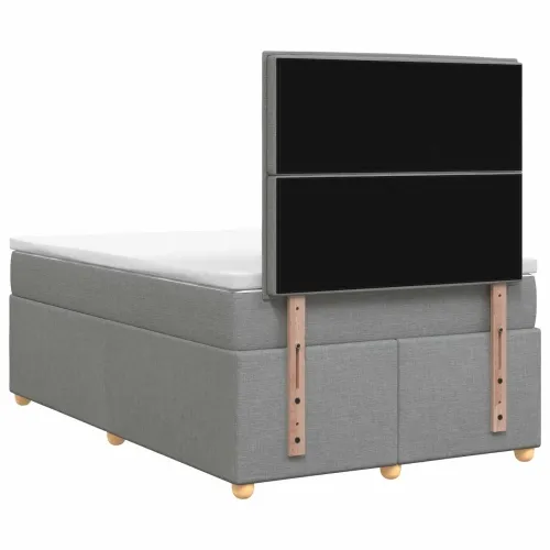 Boxspring krevet s madracem Svjetlosiva 120 x 200 cm Tkanina - Svjetlosiva 120 x 200 cm Dizajn linija Cijena