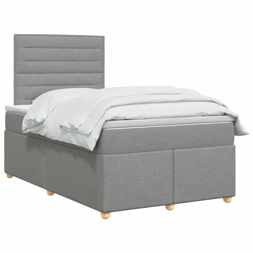 Boxspring krevet s madracem Svjetlosiva 120 x 200 cm Tkanina - Svjetlosiva 120 x 200 cm Dizajn linija Cijena