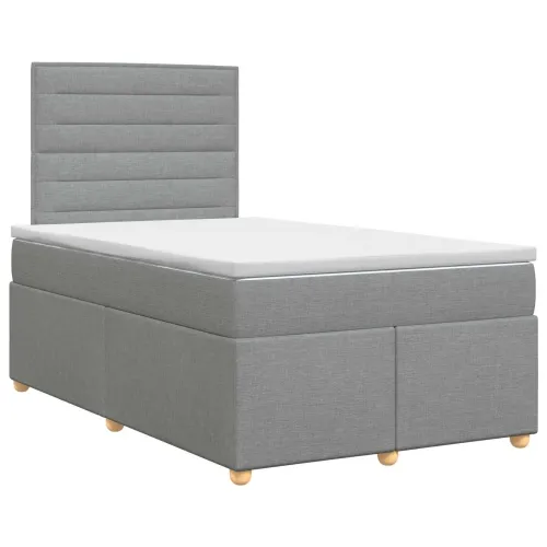 Boxspring krevet s madracem Svjetlosiva 120 x 200 cm Tkanina - Svjetlosiva 120 x 200 cm Dizajn linija Cijena