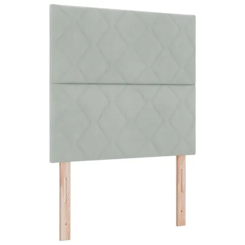 Boxspring krevet s madracem Svjetlosiva 90 x 200 cm Baršun - Svjetlosiva 90 x 200 cm Dizajn s rombovima Cijena