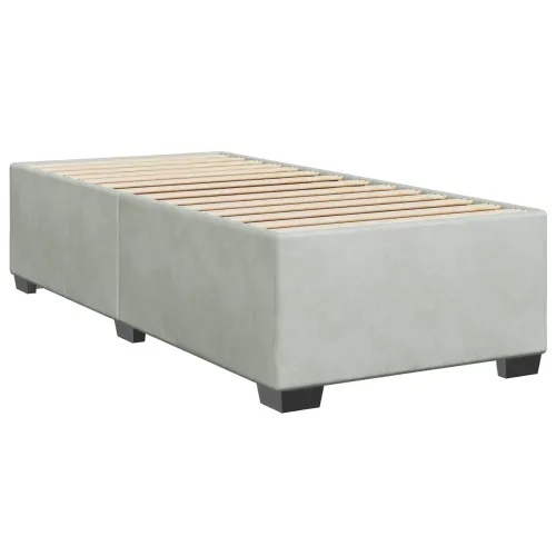 Boxspring krevet s madracem Svjetlosiva 90 x 200 cm Baršun - Svjetlosiva 90 x 200 cm Dizajn s rombovima Cijena