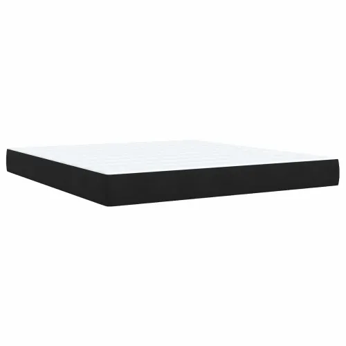 Boxspring krevet s madracem Crna 180 x 200 cm Baršun - Crna 180 x 200 cm Dizajn s rombovima Cijena