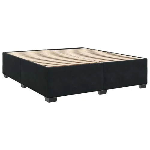 Boxspring krevet s madracem Crna 180 x 200 cm Baršun - Crna 180 x 200 cm Dizajn s rombovima Cijena