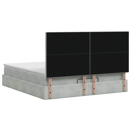 Krevet od pjene s madracem i LED-om Svjetlosiva 180 x 200 cm - Svjetlosiva 180 x 200 cm Dizajn s rombovima Cijena