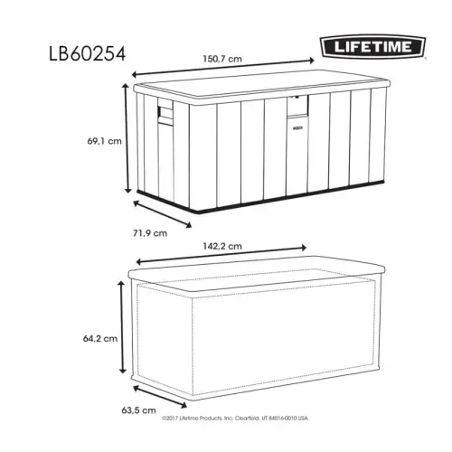 Lifetime - Plastična kutija za vrtne jastuke | 570 L | Svijetlosiva - BRANDED IN THE USA Cijena