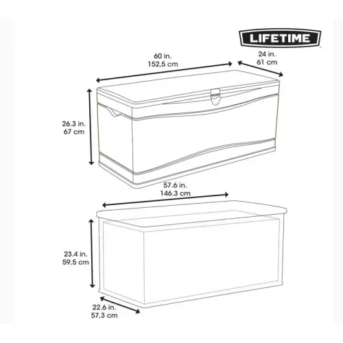Lifetime  Plastična vrtna kutija za jastuke | 495 L | Svijetlosiva - BRANDED IN THE USA Cijena
