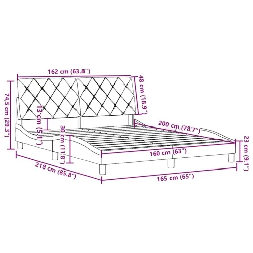 Okvir za krevet bez madraca crni 160x200 cm od tkanine - Crna 160 x 200 cm Cijena