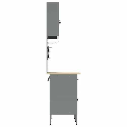 Radni ormar s ladicama 5 kom. Crna Inženjerska drva i čelik - Crna 2x (84 cm) Cijena