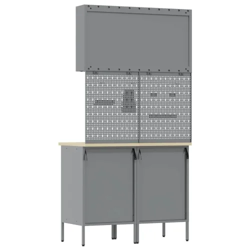 Radni ormar s ladicama 5 kom. Crna Inženjerska drva i čelik - Crna 2x (84 cm) Cijena