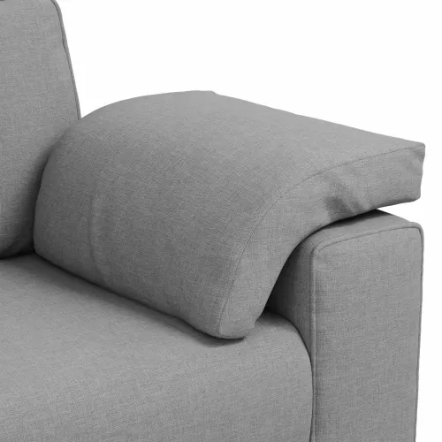 Sofa 3 kom. Oblačnosiva Platnasta tkanina - Siva tkanina oblak Cijena