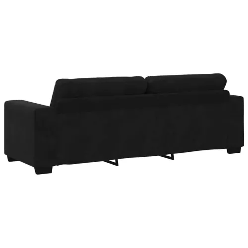 Dvodijelni set sofa s jastucima, crni baršun - Crna Cijena