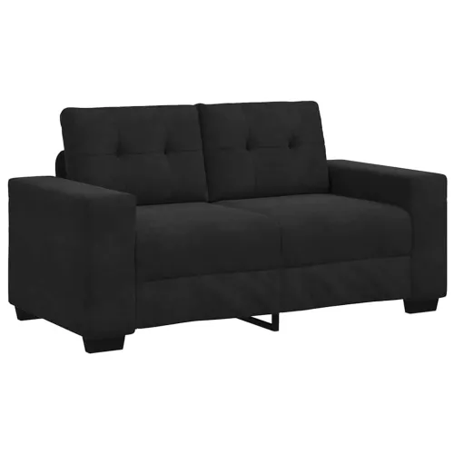 Dvodijelni set sofa s jastucima, crni baršun - Crna Cijena
