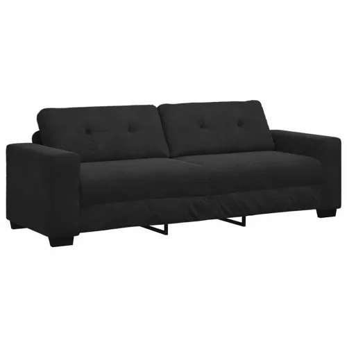 Dvodijelni set sofa s jastucima, crni baršun - Crna Cijena