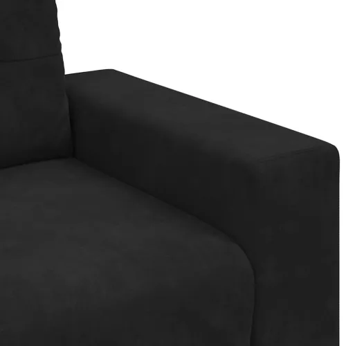 Dvodijelni set sofa s jastucima, crni baršun - Crna Cijena