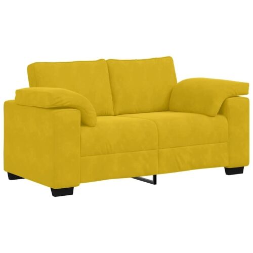 Dvodijelni set sofa s jastucima, žuti baršun Cijena
