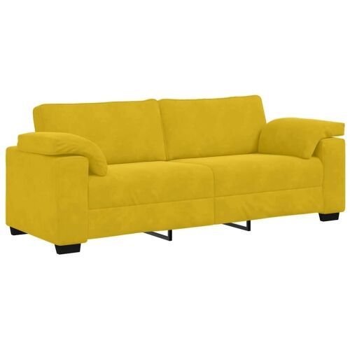 Dvodijelni set sofa s jastucima, žuti baršun Cijena