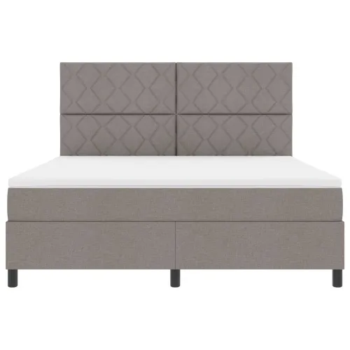 Box spring krevet Sivo-smeđa 180 x 200 cm tkanina - Sivo-smeđa 180 x 200 cm Dizajn s rombovima Cijena
