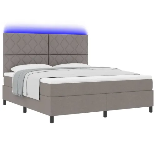 Box spring krevet Sivo-smeđa 180 x 200 cm tkanina - Sivo-smeđa 180 x 200 cm Dizajn s rombovima Cijena