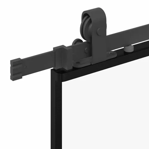 Klizna vrata s okovima crna 102,5x205 cm ESG staklo - Crna 102.5 x 205 cm (213 cm sliding rail) Transparentan Cijena