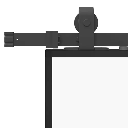 Klizna vrata s okovima crna 102,5x205 cm ESG staklo - Crna 102.5 x 205 cm (213 cm sliding rail) Transparentan Cijena