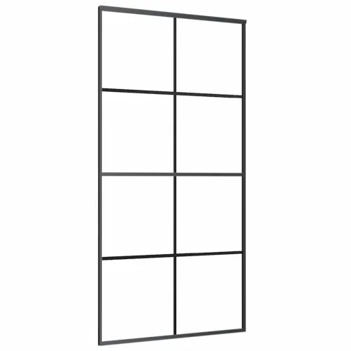 Klizna vrata s okovima crna 102,5x205 cm ESG staklo - Crna 102.5 x 205 cm (213 cm sliding rail) Transparentan Cijena