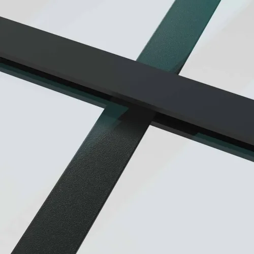 Klizna vrata s okovima crna 102,5x205 cm ESG staklo - Crna 102.5 x 205 cm (213 cm sliding rail) Transparentan Cijena