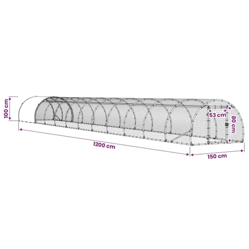 Kokošinjac Srebrna 1200 x 150 x 100 cm Pocinčani čelik - 1200 x 150 x 100 cm Cijena